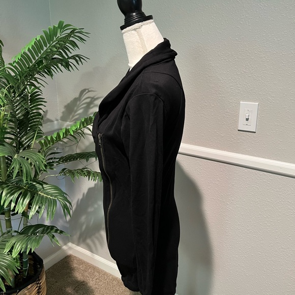 Lumiere Black Lightweight Side Zip Sweatshirt - Picture 3 of 5